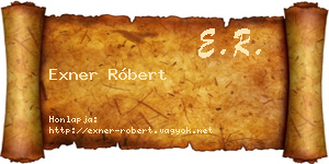 Exner Róbert névjegykártya